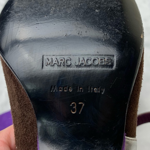 Marc Jacobs Purple Suede Mod Maryjane Wedge Heels - Picture 9 of 11
